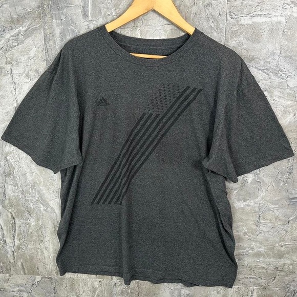 Grey Vintage Adidas flag tee Men's XL - Picture 1 of 4